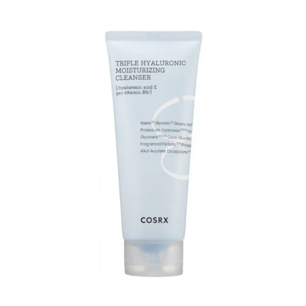 COSRX Hydrium Triple Hyaluronic Moisture Cleanser – Drėkinantis prausiklis su trimis hialurono rūgšties formomis