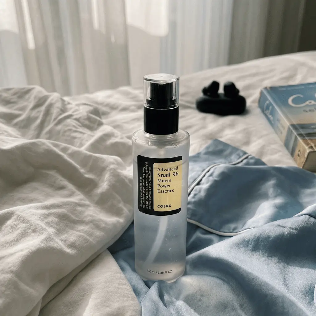 COSRX Snail Mucin veido esencija ryto rutinoje