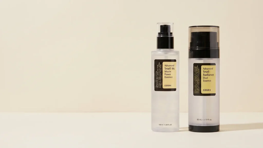 COSRX Advanced Snail 96 Mucin Power Essence veido esencija su sraigių mucinu ir COSRX Advanced Snail Radiance Dual Essence veido esencija – COSRX Advanced Snail 96 Mucin Power Essence (korėjietiška kosmetika)
