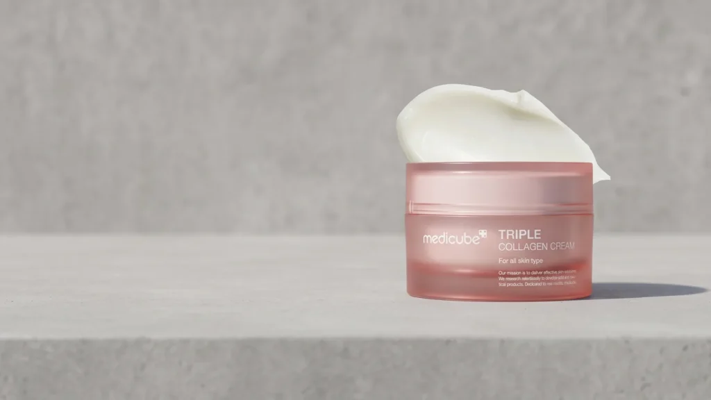 MEDICUBE Triple Collagen Cream 4.0 veido kremas – Korėjietiška Odos Priežiūra Pradedantiesiems