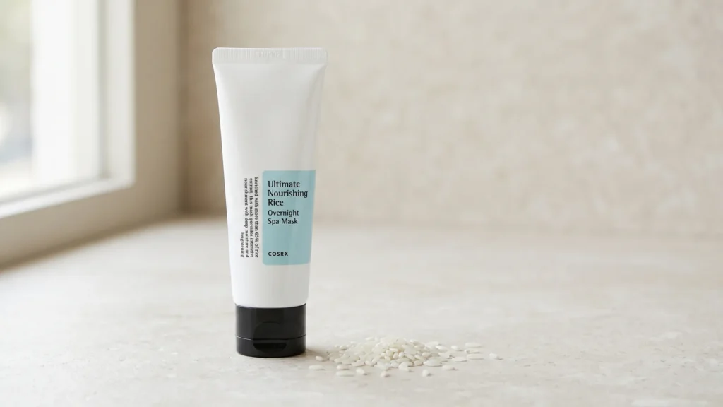 COSRX Ultimate Nourishing Rice Overnight Spa Mask naktinė kaukė – Populiariausi korėjietiški drėkinamieji losjonai