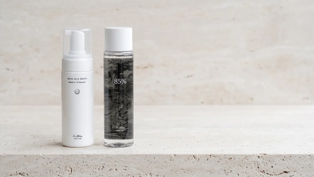 Dr. Althea Amino Acid Gentle Bubble Cleanser veido prausiklis ir Dr. Althea Anastatica Skin Conditioning Toner veido tonikas – Geriausios korėjietiškos kosmetikos prekės