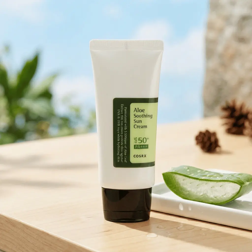 COSRX Aloe Soothing Sun Cream SPF50+ apsauginis kremas nuo saulės vyrams