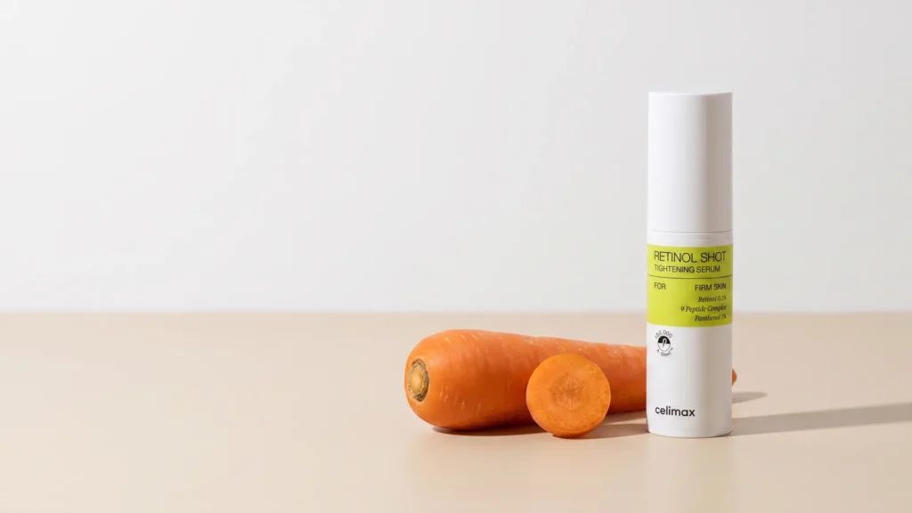 CELIMAX The Vita-A Retinol Shot Tightening Serum veido serumas – Porų užsikimšimo priežastys nuo kosmetikos (korėjietiška kosmetika)