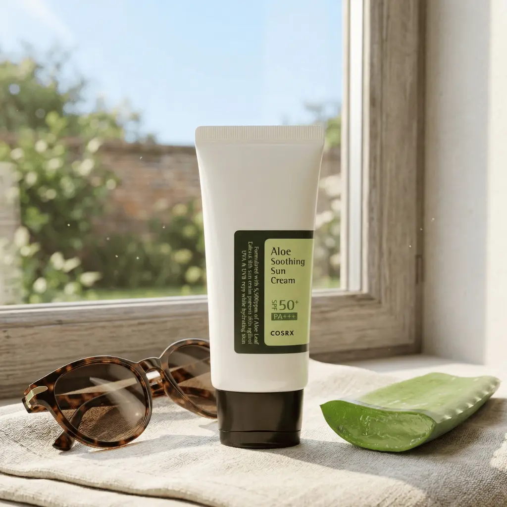 COSRX Aloe Soothing Sun Cream SPF50+ PA+++ apsauginis kremas nuo saulės