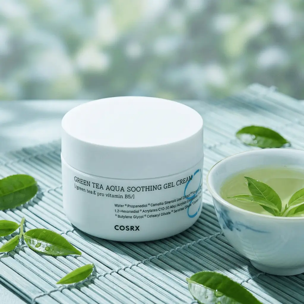 COSRX Hydrium Green Tea Aqua Soothing Gel Cream gelinis veido kremas