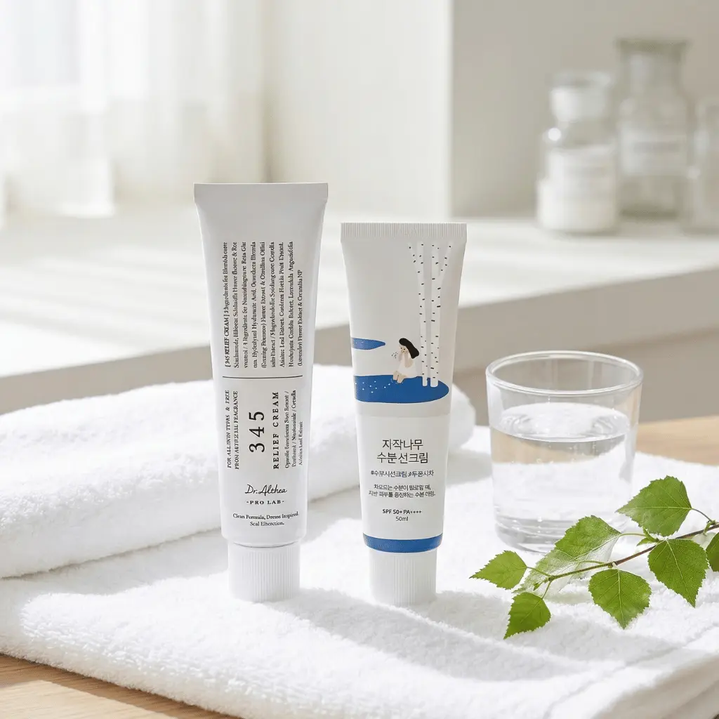 Geriausi korėjietiški kremai jautriai odai: Dr. Althea ir Round Lab