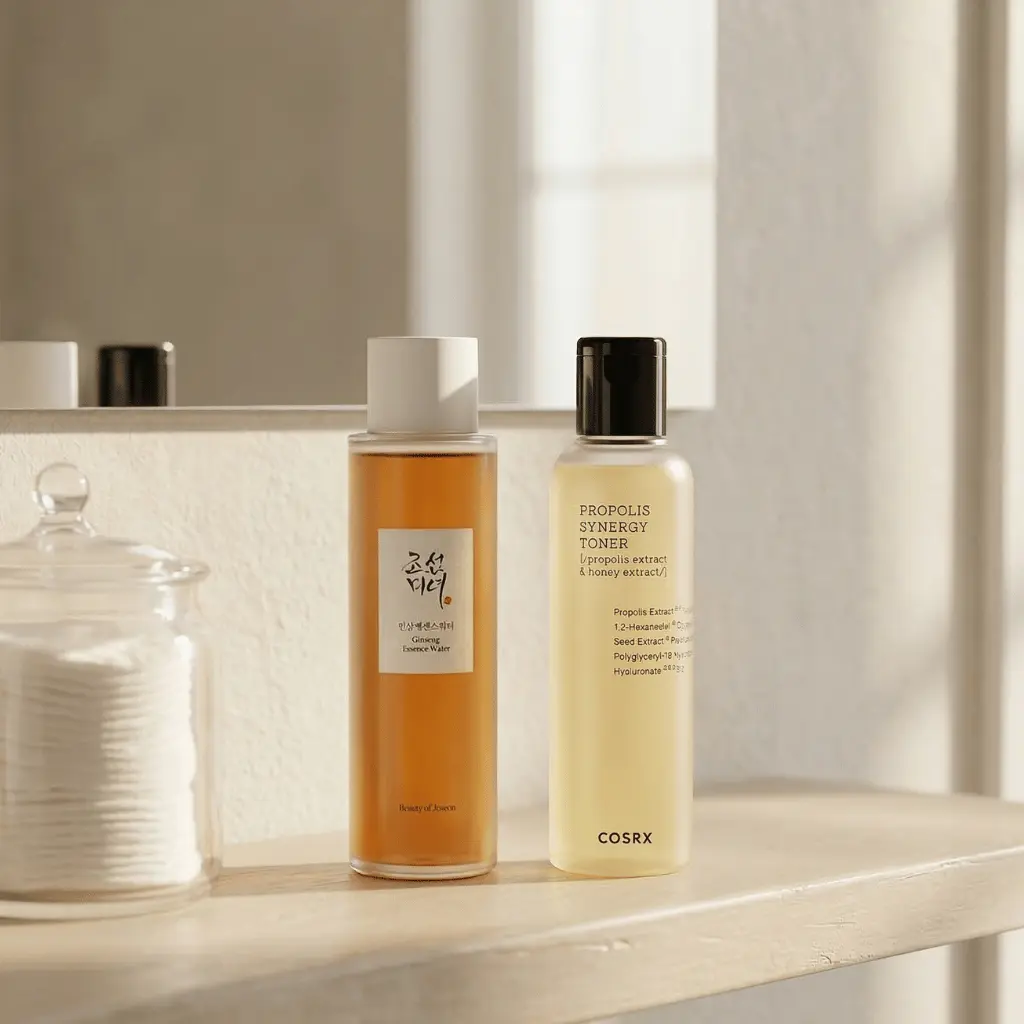Beauty of Joseon ir COSRX tonikai su propoliu bei ženšeniu švytėjinčiai odai