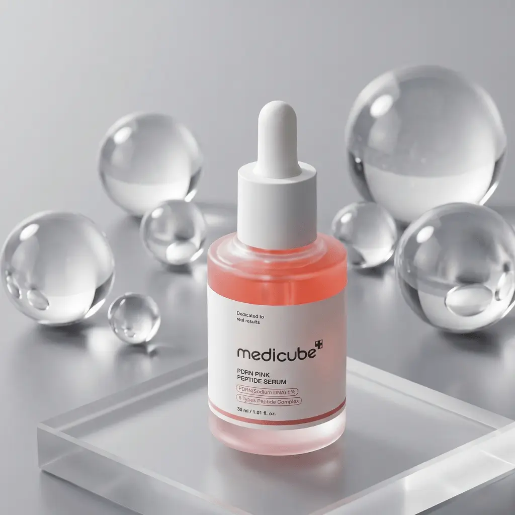 Medicube PDRN Pink Peptide Serum regeneruojantis veido serumas