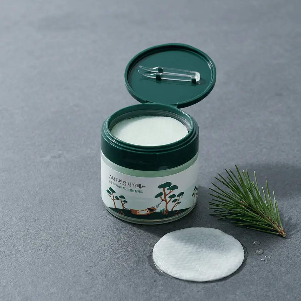 ROUND LAB Pine Calming Cica Pad raminamieji veido padeliai