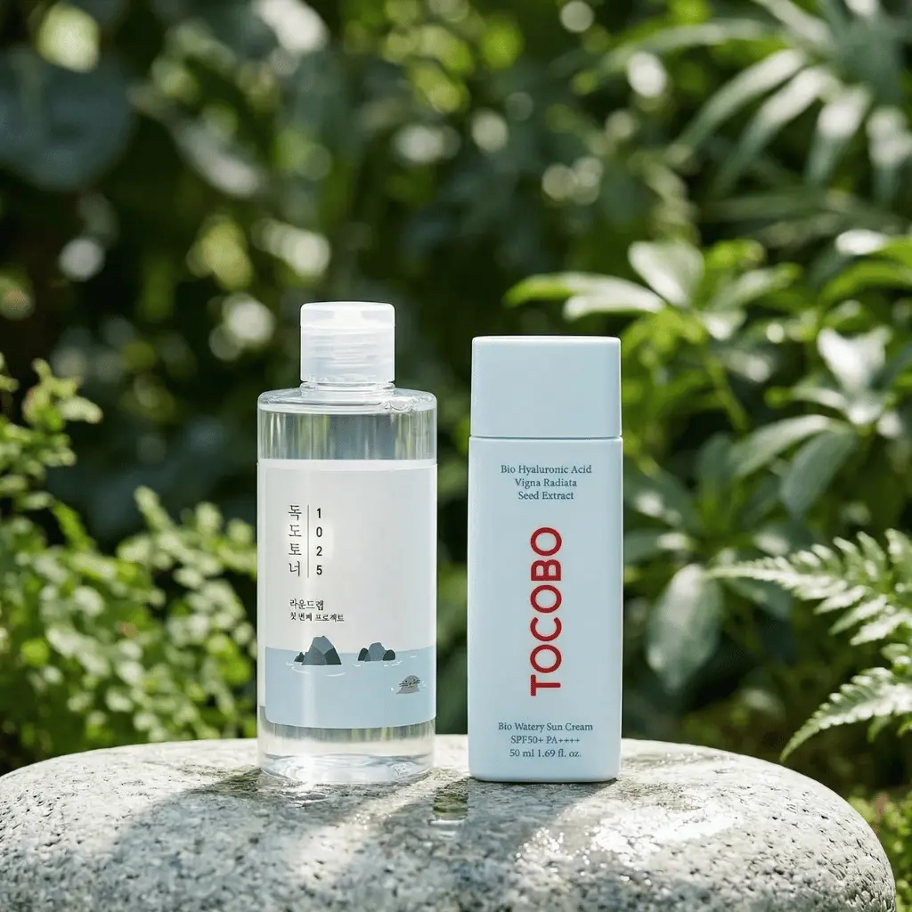 Veganiškos korėjietiškos kosmetikos Tocobo ir Round Lab produktai jautriai odai