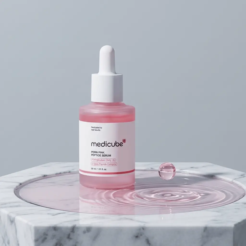 Medicube PDRN Pink Peptide Serum lengvas regeneruojantis sluoksnis