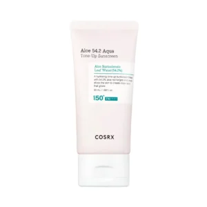 COSRX Aloe 54.2 Aqua Tone-Up Sunscreen skaistinantis apsauginis kremas nuo saulės su alavijuCOSRX Aloe 54.2 Aqua Tone-Up Sunscreen skaistinantis apsauginis kremas nuo saulės su alaviju