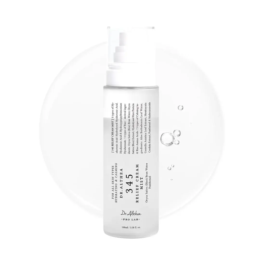 DR. ALTHEA 345 Relief Cream Mist dvifazė kreminė veido dulksna su ryžių vandeniu