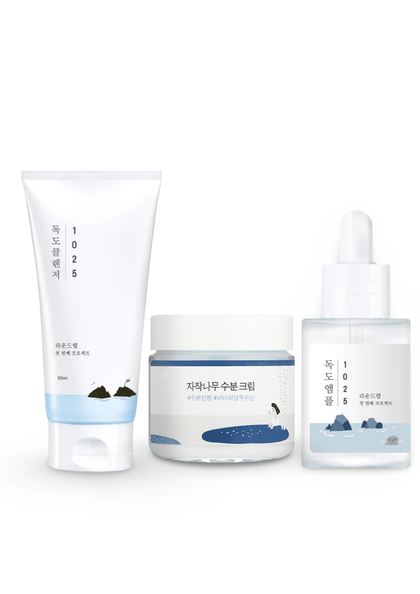 Round Lab Dokdo & Birch Hydration Rinkinys (Cleanser + Ampoule + Cream)