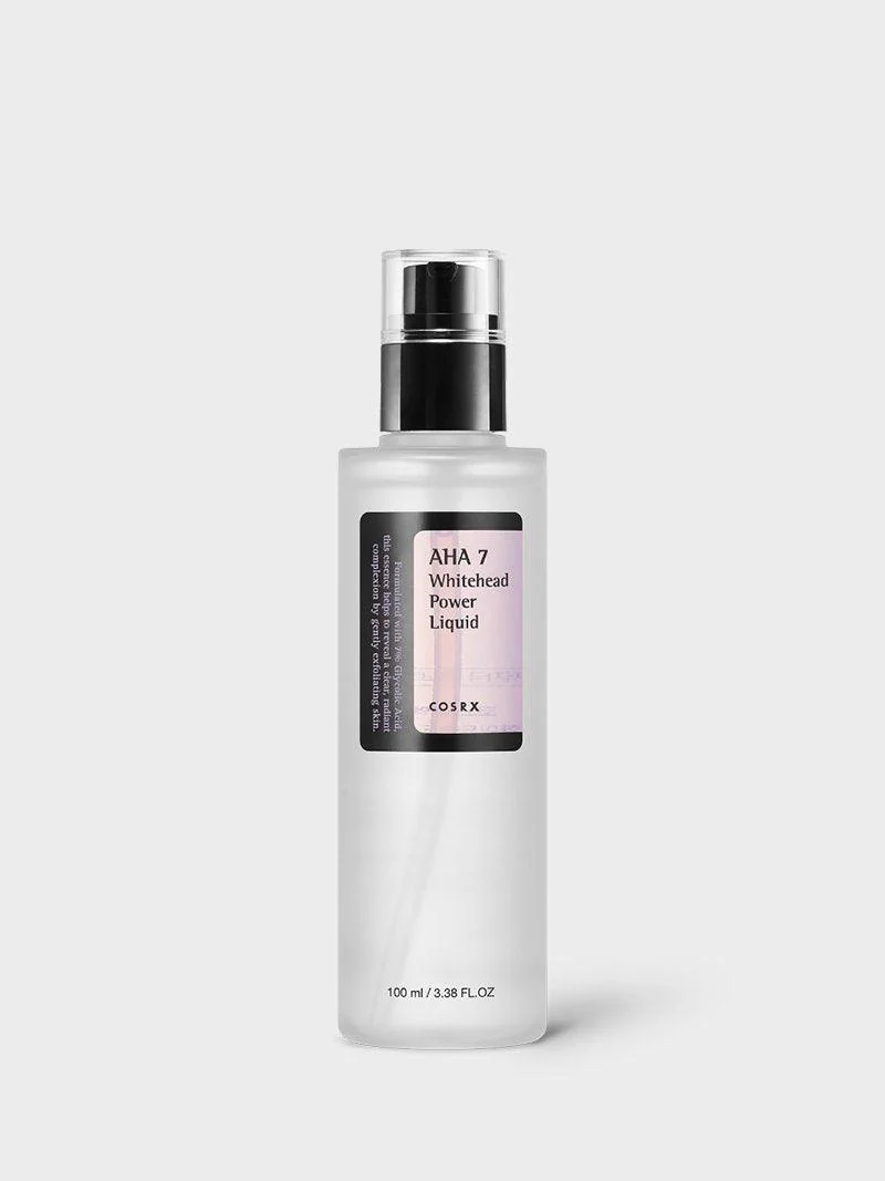 COSRX AHA 7 Whitehead Power Liquid šveičiamoji esencija su AHA rūgštimis