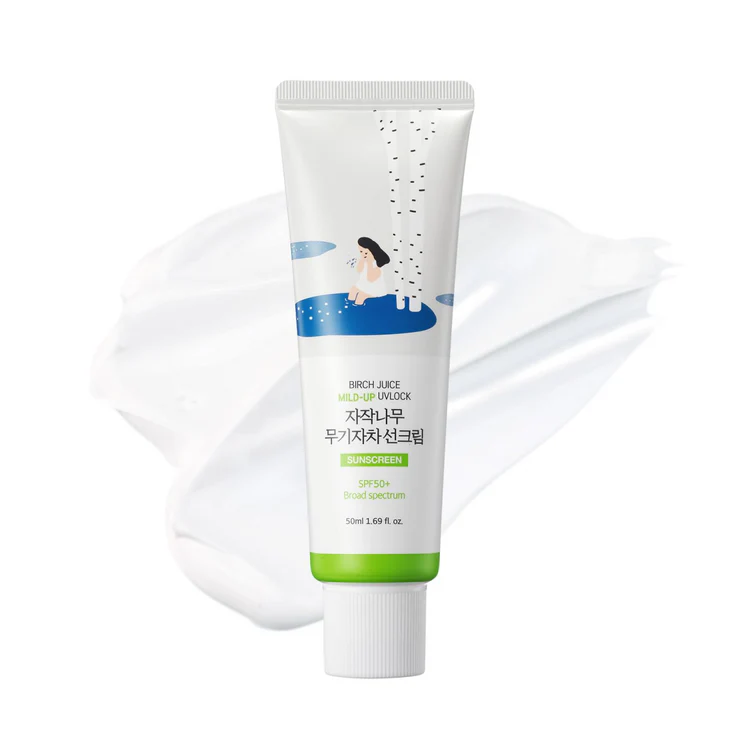 ROUND LAB Birch Juice Moisturizing Mild Up Sunscreen apsauginis kremas nuo saulės