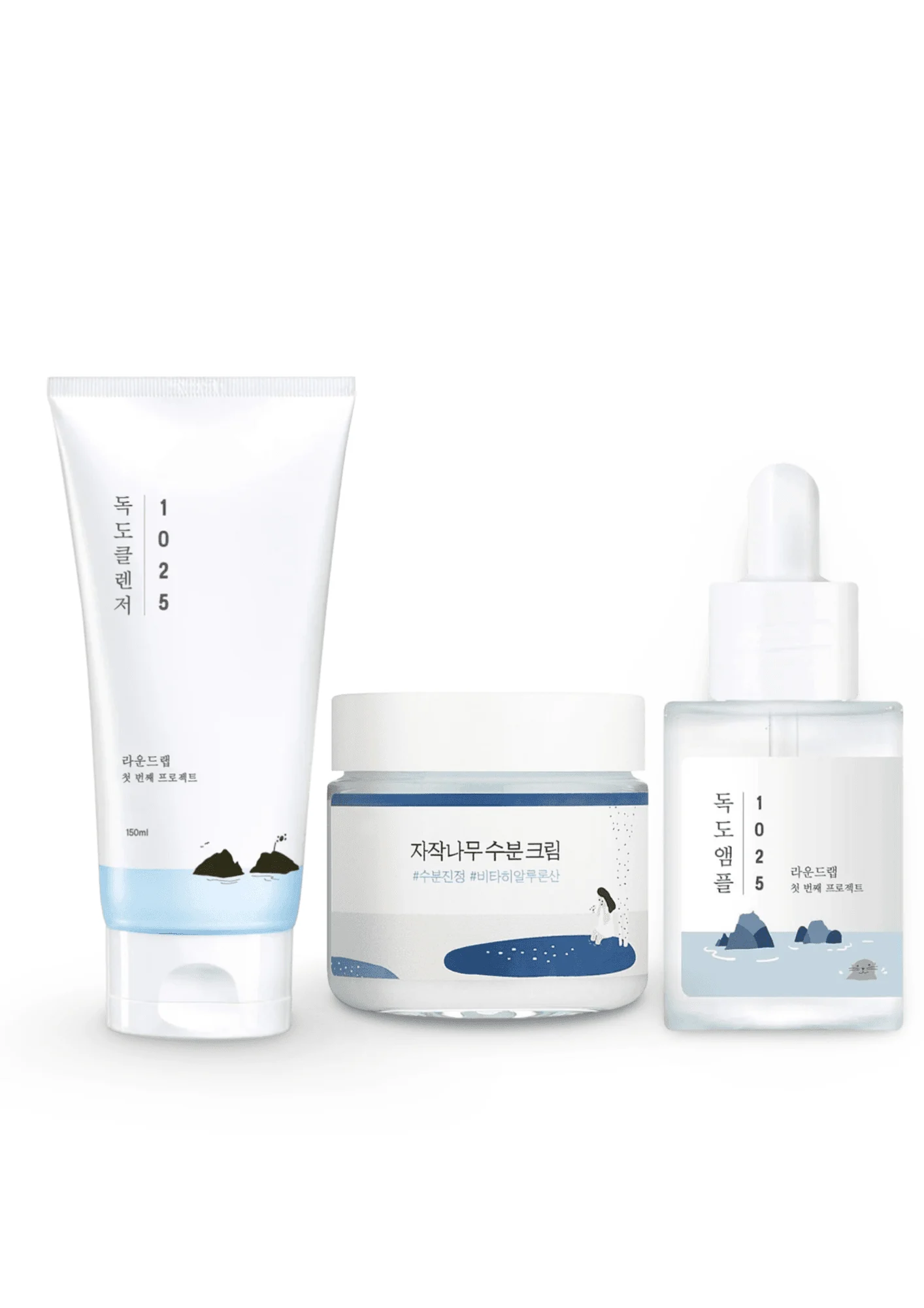 Round Lab Dokdo & Birch Hydration Rinkinys (Cleanser + Ampoule + Cream)