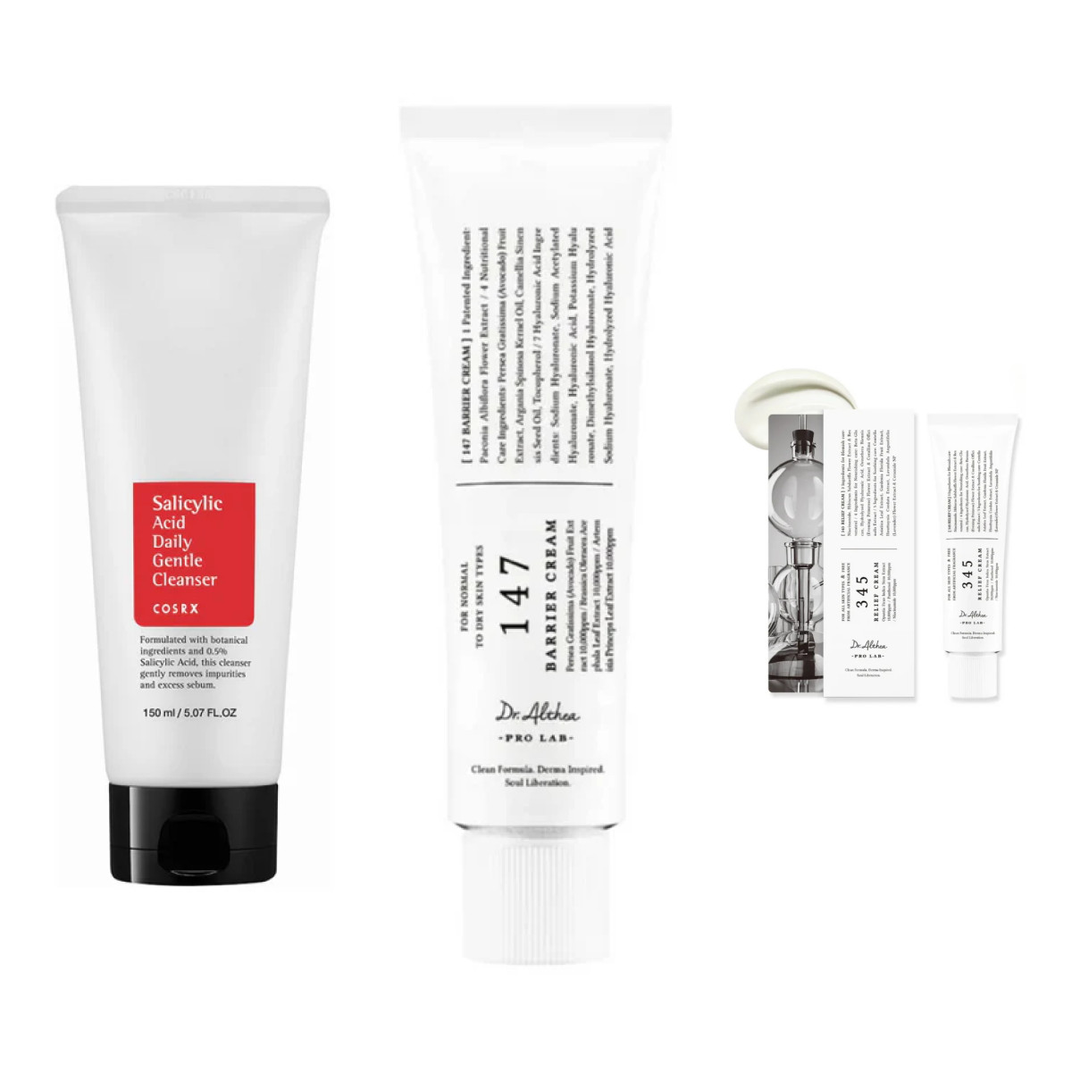 Rinkinys probleminei odai: COSRX Salicylic prausiklis, Dr. Althea 147 ir 345 kremai